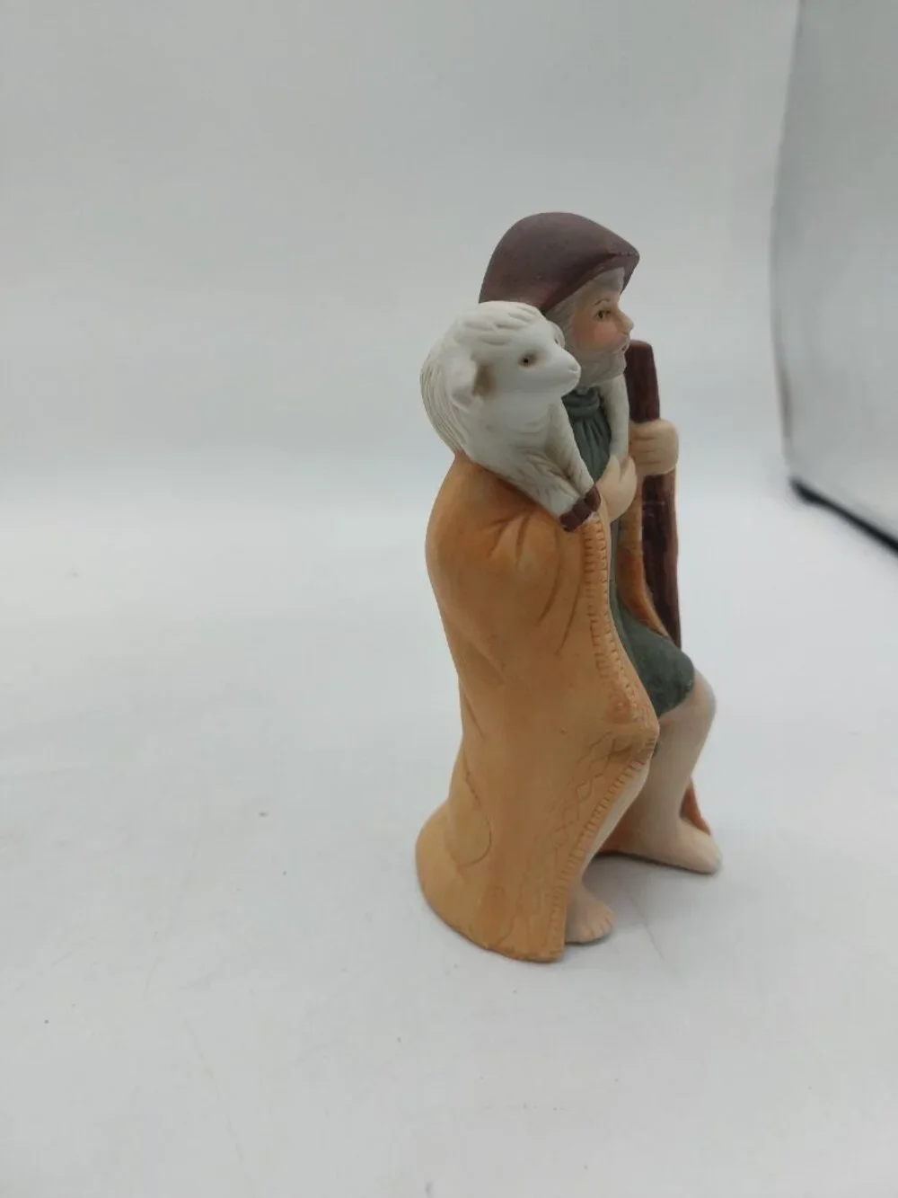 Christmas Nativity Shepard With Lamb Ceramic Replacement Figurines